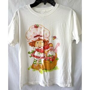 Strawberry Shortcake Women's XS‎ Basket Ivory Tan T-Shirt